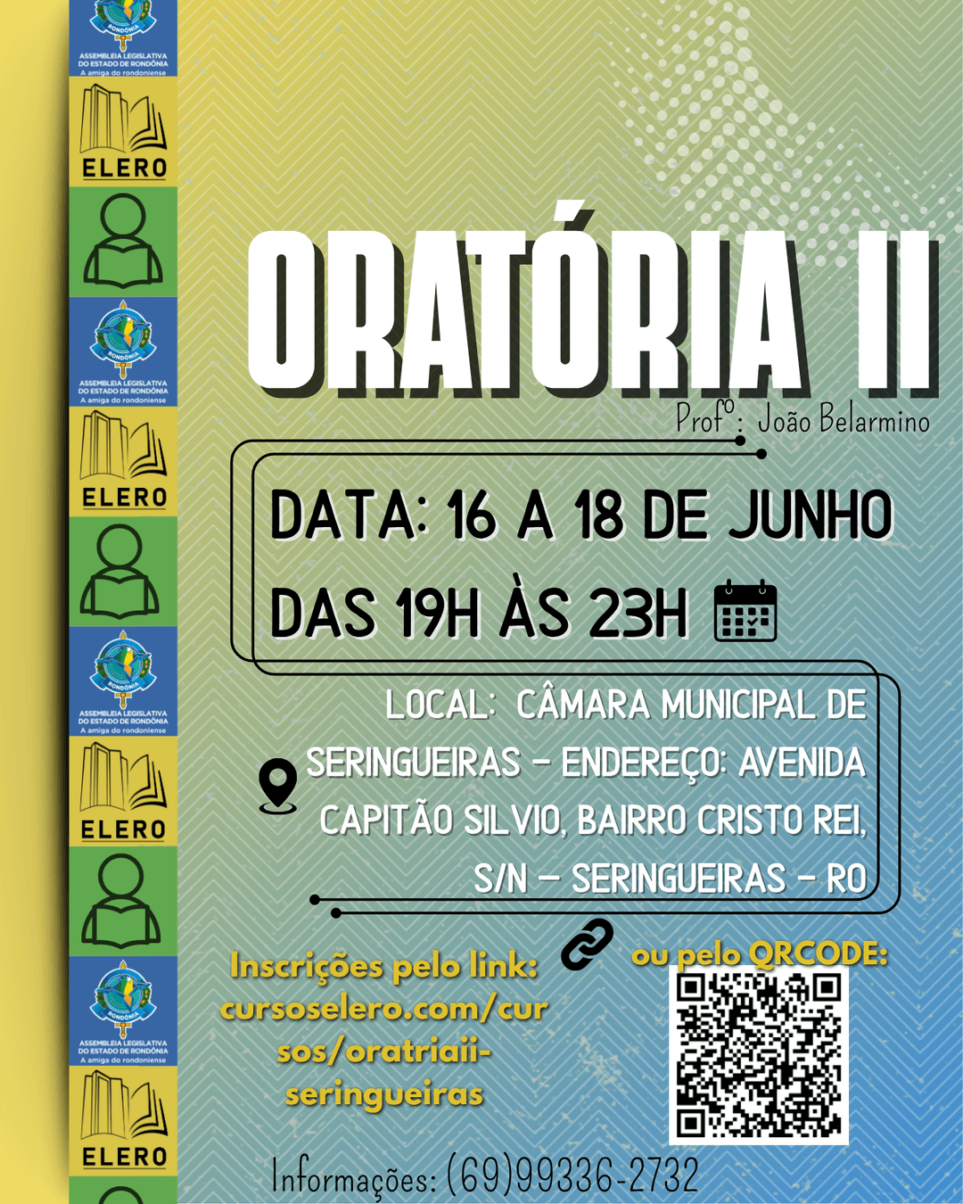Curso gratuito de Oratória II promovido pela Elero